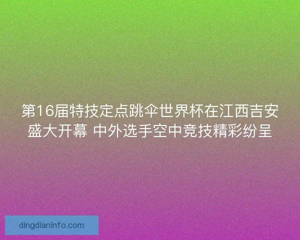 第16届特技定点跳伞世界杯在江西吉安盛大开幕 中外选手空中竞技精彩纷呈
