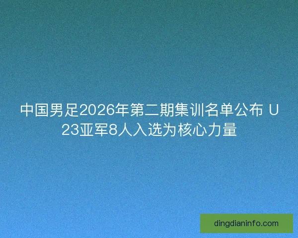 中国男足2026年第二期集训名单公布 U23亚军8人入选为核心力量